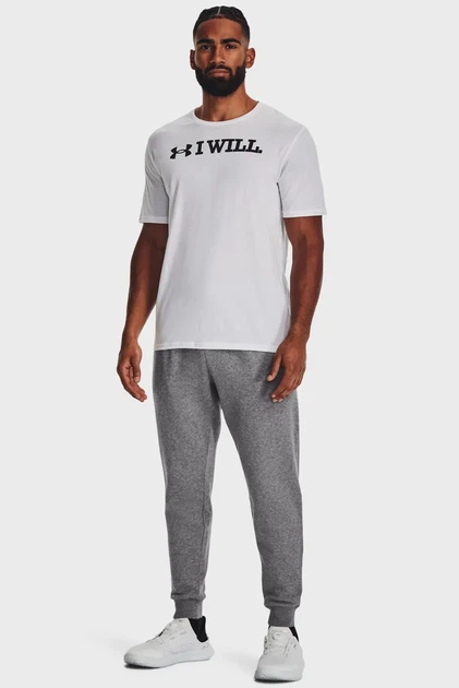 Чоловічі сірі спортивні штани UA Rival Fleece Joggers Under Armour XXL 1379774-025 - Фото 2 Чоловічі сірі спортивні штани UA Rival Fleece Joggers Under Armour XXL 1379774-025 - зображення 2