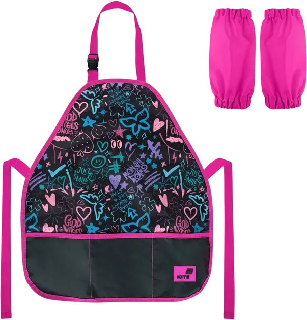 Фартух дитячий Kite Education Good Vibes з нарукавниками 55x47 см (K26-161-1) - Фото 1 Фартух дитячий Kite Education Good Vibes з нарукавниками 55x47 см (K26-161-1) - зображення 1