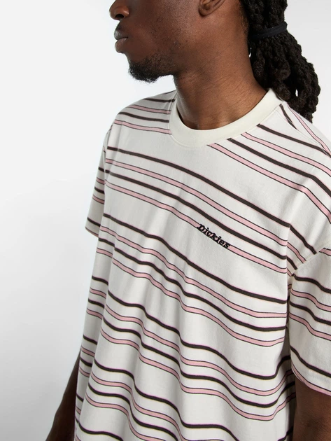 Футболка бавовняна довга чоловіча Dickies East Liberty Stripe Ss DK0A88GFC481 L Бежева (800070354594) - зображення 6