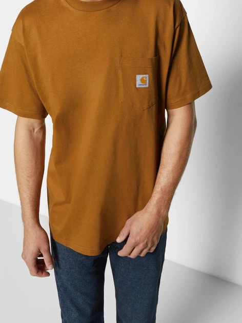 Футболка бавовняна довга чоловіча Carhartt 103296 BRN XS Коричнева (800070358321) - зображення 7