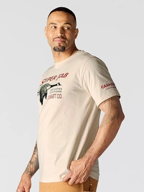 Футболка бавовняна довга чоловіча Carhartt 107050 A16 M Молочна (800070358354) - зображення 4