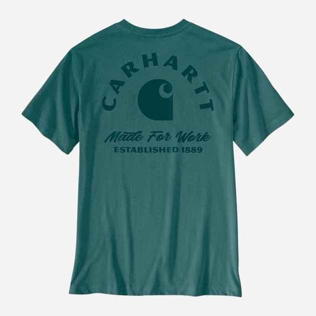 Футболка бавовняна довга чоловіча Carhartt 107317 GO3 L Зелена (800070358361) - зображення 7