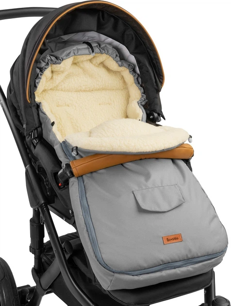 Śpiworek do wózka Sensillo Wełna 95 x 40 cm Light Grey (5902021525065) - obraz 4