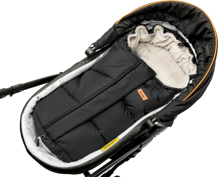 Śpiworek do wózka Sensillo Combi 3w1 polar 100-80 × 45 cm czarno-beżowy (5902021525591) - obraz 4