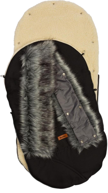Śpiworek do wózka Sensillo Eskimo wełna 100 x 46 cm czarny (5903076305169) - obraz 2