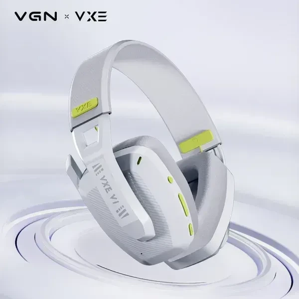 Беспроводные игровые наушники VGN VXE Siren V1 White Геймерская гарнитура с микрофоном и 2.4 ГГц / Bluetooth - Фото 3 Беспроводные игровые наушники VGN VXE Siren V1 White Геймерская гарнитура с микрофоном и 2.4 ГГц / Bluetooth - изображение 3