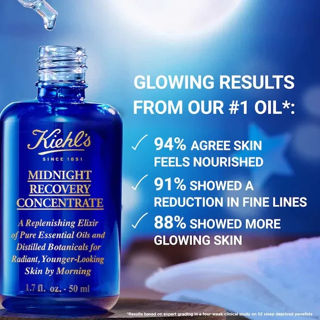 Ночной восстанавливающий концентрат для лица Kiehl`s Midnight Recovery Concentrate 50 мл - изображение 6