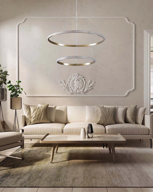 Люстра Goldlux 337863 Diana LED 2x44W 4000K 6200Lm IP20 золота - зображення 2