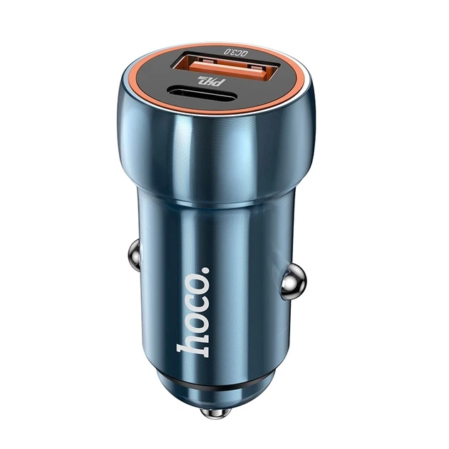Автомобільний зарядний пристрій HOCO Z46A Blue whale PD20W+QC3.0 car charger Sapphire Blue - Фото 1 Автомобільний зарядний пристрій HOCO Z46A Blue whale PD20W+QC3.0 car charger Sapphire Blue - изображение 1