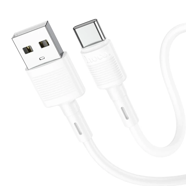 Кабель HOCO X83 USB to Type-C 3A, 1m, PVC, PVC connectors, White - Фото 1 Кабель HOCO X83 USB to Type-C 3A, 1m, PVC, PVC connectors, White - изображение 1