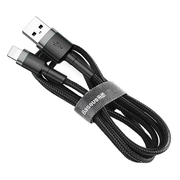 Кабель Baseus Cafule Cable USB For Lightning 2.4A 0.5m Gray+Black - Фото 1 Кабель Baseus Cafule Cable USB For Lightning 2.4A 0.5m Gray+Black - изображение 1