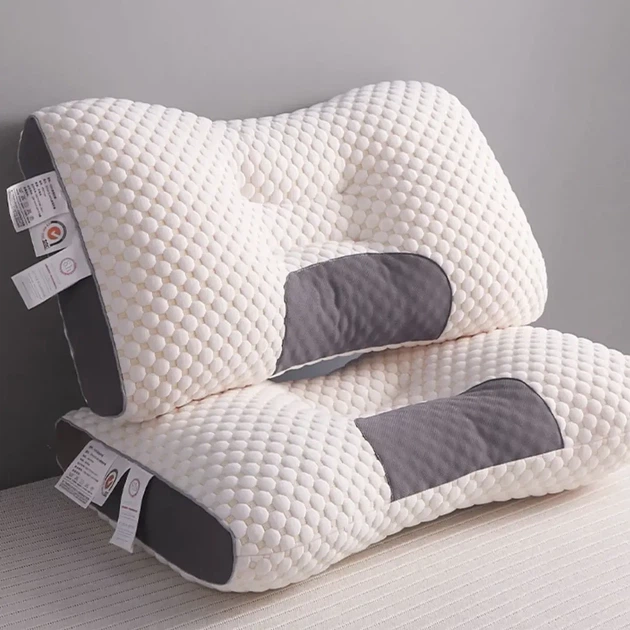 Ортопедична прямокутна подушка 48x74 см з підтримкою шиї та спини Pillow-01 Біло-сіра - зображення 5