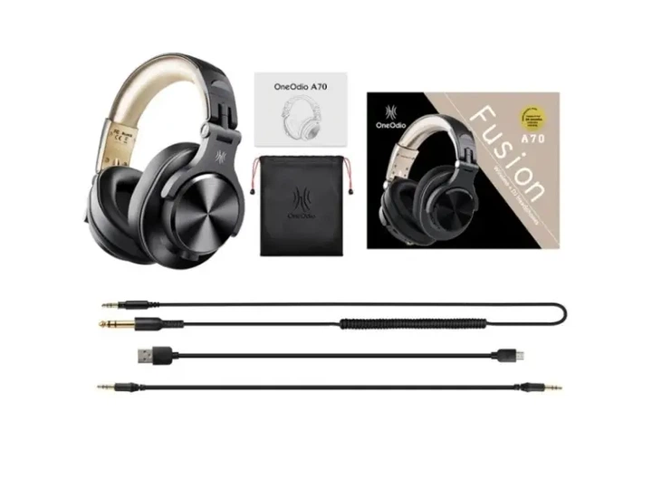 Навушники з мікрофоном OneOdio Fusion A70 Black Gold - зображення 3