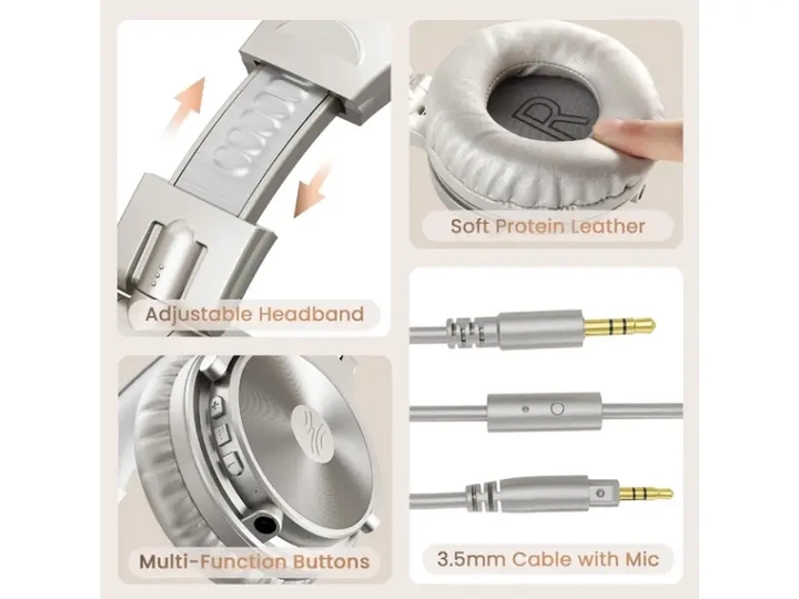 Навушники із мікрофоном OneOdio Studio Pro C Silver - зображення 6