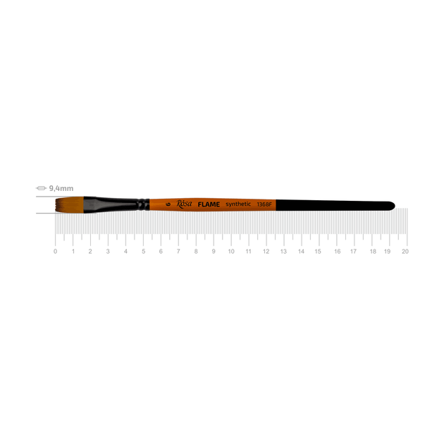 Пензель синтетика плоска FLAME 1368F №6 коротка ручка ROSA - Фото 1 Пензель синтетика плоска FLAME 1368F №6 коротка ручка ROSA - изображение 1