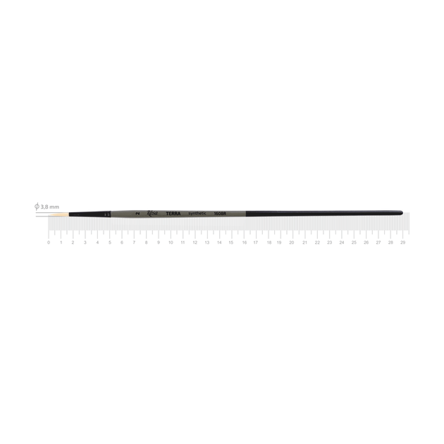 Кисть синтетика круглая TERRA 1608R No2 длинная ручка ROSA - Фото 1 Кисть синтетика круглая TERRA 1608R No2 длинная ручка ROSA - изображение 1