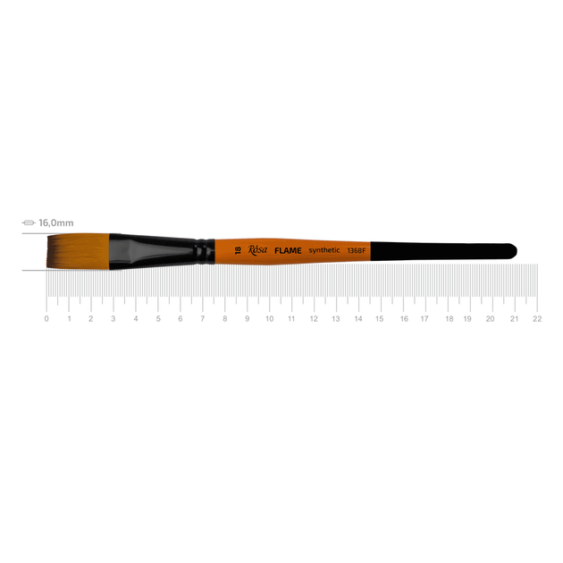 Кисть синтетика плоская FLAME 1368F No18 короткая ручка ROSA - Фото 1 Кисть синтетика плоская FLAME 1368F No18 короткая ручка ROSA - изображение 1
