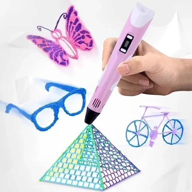 3D-Ручка 3Dpen С Lcd Экраном Полный Набор Пластик Розовый - изображение 4