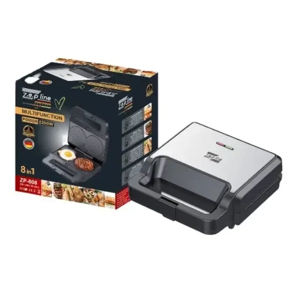 Вафельница мультимейкер орешница гриль 8в1 Zepline 2200W Мощный электрогриль со сменными пластинами ZP-808 - изображение 4