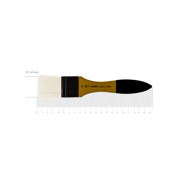 Пензель щетина флейц AMBER 2306 №40 коротка ручка ROSA - Фото 1 Пензель щетина флейц AMBER 2306 №40 коротка ручка ROSA - изображение 1