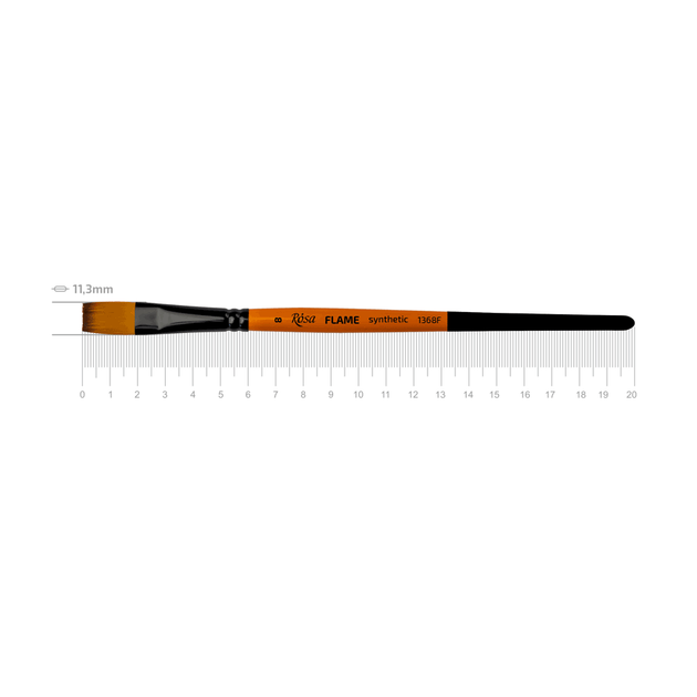 Кисть синтетика плоская FLAME 1368F No8 короткая ручка ROSA - Фото 1 Кисть синтетика плоская FLAME 1368F No8 короткая ручка ROSA - изображение 1