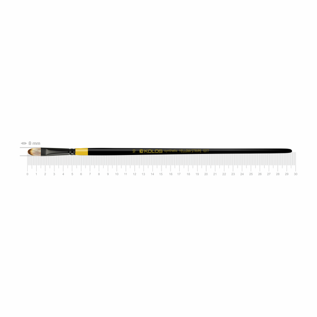 Кисть синтетика овальная Yellow stripe 1017 No10 длинная ручка KOLOS - Фото 1 Кисть синтетика овальная Yellow stripe 1017 No10 длинная ручка KOLOS - изображение 1
