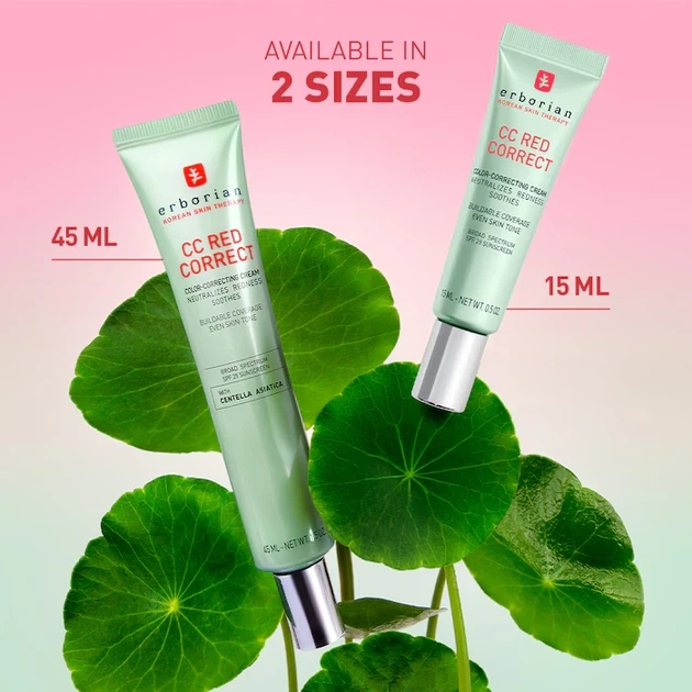 Коректовий крем проти недосконалостей шкіри Erborian CC Red Correct spf 25 15 мл - Фото 2 Коректовий крем проти недосконалостей шкіри Erborian CC Red Correct spf 25 15 мл - зображення 2