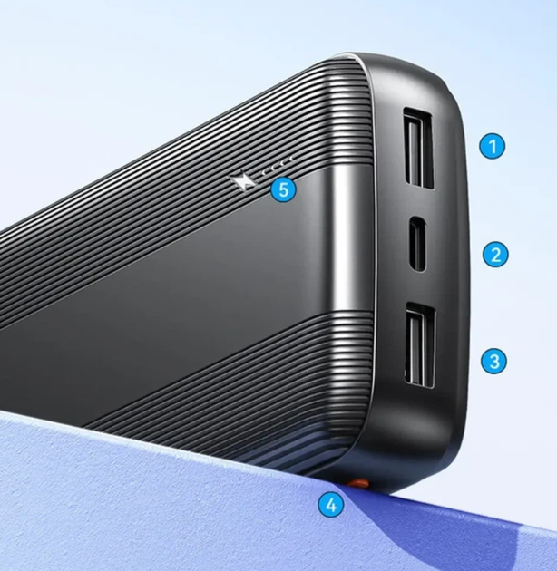 УМБ портативне зарядне Power Bank AWEI P20K 10000mah 2.4A, чорне - зображення 6