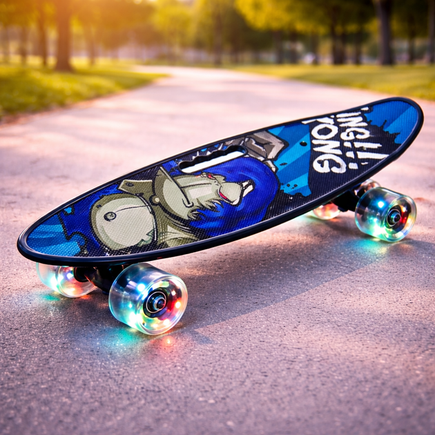 Пенни борд с ручкой Scale Sports King Kong светящиеся колеса - Фото 1 Пенни борд с ручкой Scale Sports King Kong светящиеся колеса - изображение 1