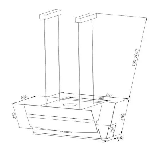 Вытяжка островная KLARSTEIN Prism 90 720 м³/час (10033285) - изображение 2