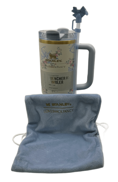 Термос термокружка Stanley Quencher H2.0 Tumbler из нержавеющей стали 1,18 л Vintage Blue Bow KT6007857 - изображение 2