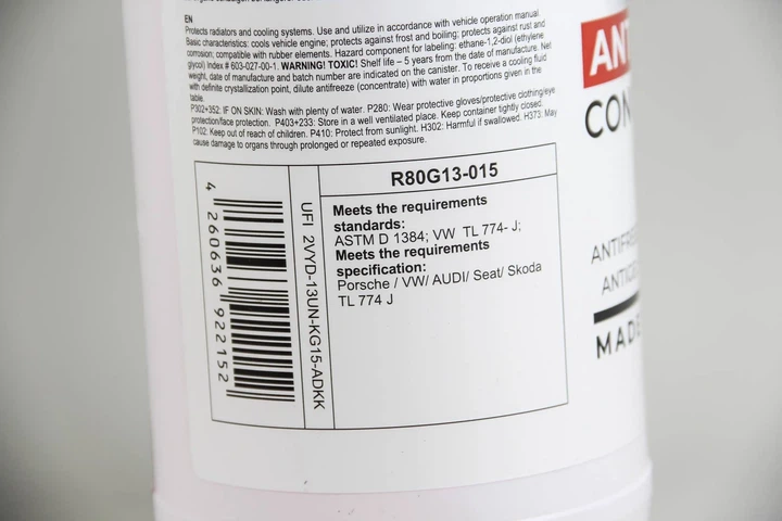 Антифриз G13 PURPLE (фіолетовий) концентрат (1.5L) (GERMANY) GOODREM R80G13-015 Volkswagen Passat, Touran, Crafter; Seat Leon; Audi A7, Q5, A1, A5, A6, A3, A4; Skoda Fabia, Octavia, Yeti, Roomster VWTL774J, VWG013A8JM1, TL774J - зображення 3