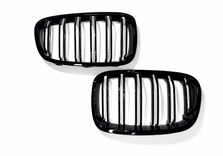 Подвійна решітка радіатора ГРИЛЬ M-стиль BMW 1 F20 F21 2011-2014 дорестайл чорний глянець - зображення 6