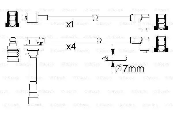 Комплект запалювального кабелю BOSCH 0986357197 Mitsubishi L200 MD085765, MD975309 - изображение 10