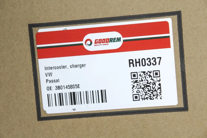 Радіатор інтеркулера PASSAT 1.8 00-05 GOODREM RH0337 Volkswagen Passat; Skoda Superb 3B0145805E, 3B0145805H, 3B0145805M - изображение 4