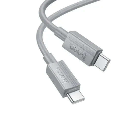 PD Кабель HOCO X107 Favor 60W charging data cable Type-C to Type-C 1m Gray - Фото 1 PD Кабель HOCO X107 Favor 60W charging data cable Type-C to Type-C 1m Gray - зображення 1