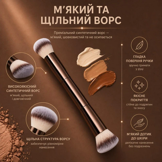 Кисти для макияжа MAANGE, набор из 2 шт., овальные кисти для тонального крема, консилера и румян, профессиональные кисти с мягкой нейлоновой щетиной - изображение 2