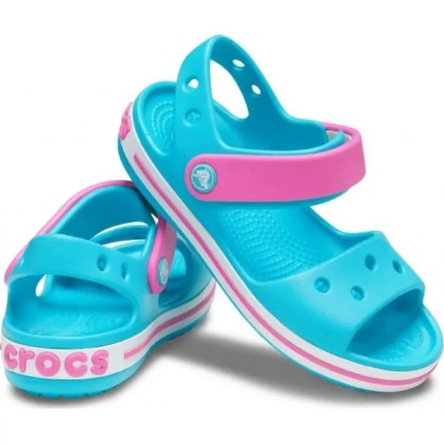Крокси босоніжки Crocs Crocband Sandal Digital Aqua 25 блакитні - Фото 4 Крокси босоніжки Crocs Crocband Sandal Digital Aqua 25 блакитні - изображение 4