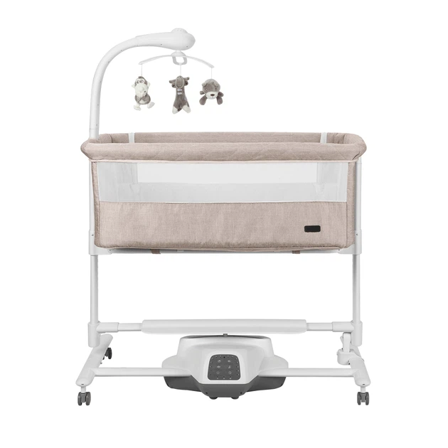 Детская приставная кроватка с автоукачиванием CARRELLO Bloom CRL-10304 Cream Beige Wooden с рождения - изображение 3