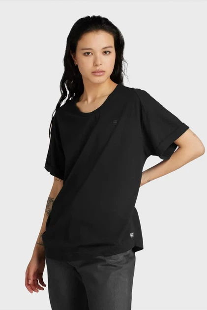 Жіноча чорна футболка Rolled up sl BF rrt wmn G-Star RAW XS D24524,4107 - зображення 3