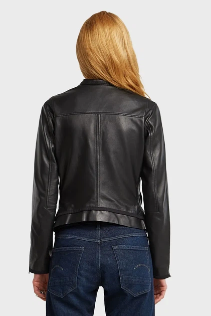 Жіноча чорна шкіряна куртка Leather biker jacket G-Star RAW XS D27160,D555 - зображення 3