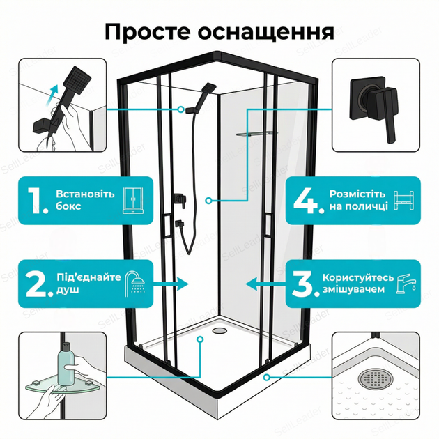 Гидромассажный бокс Insana Floris 90x90x207см для дома дачи гостиницы гидробокс низкий поддон стекло 5мм - изображение 8