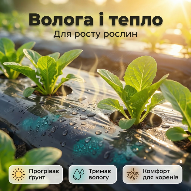 Пленка мульча Shadow 1х10м 30мкм для мульчирования почвы овощей с перфорацией УФ стабилизация черная - изображение 7