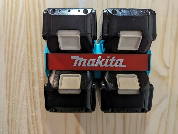 Настенный держатель для четырех аккумуляторов Makita 3Д печать - изображение 2