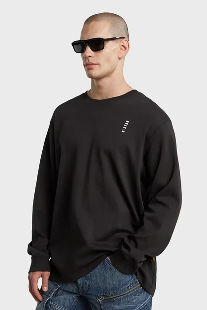 Чоловічий чорний лонгслів Back G-Star RAW L D26835,D976 - зображення 3
