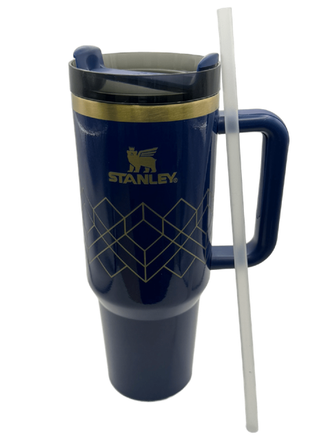 Термос термокружка Stanley Quencher H2.0 Tumbler из нержавеющей стали Royal Blue Gold 1,18 л KT7001972 - изображение 3