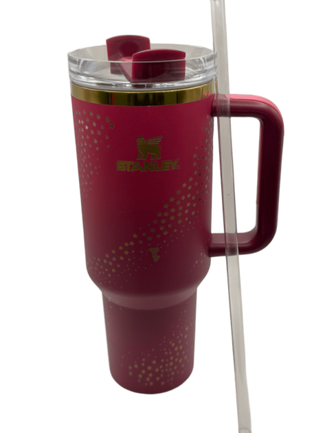 Термос термочашка Stanley Quencher H2.0 Tumbler з нержавіючої сталі 1,18 л Barbie Pink Gold KT7001981 - зображення 3