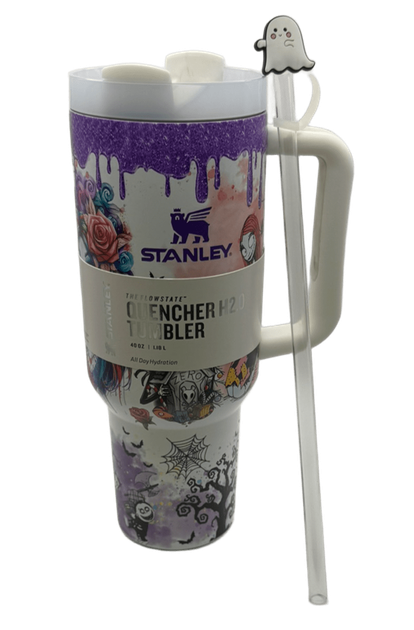 Термос термочашка Stanley Quencher H2.0 Tumbler з нержавіючої сталі 1,18 л Halloween Ghost Tumbler Set KT7001970 - зображення 3