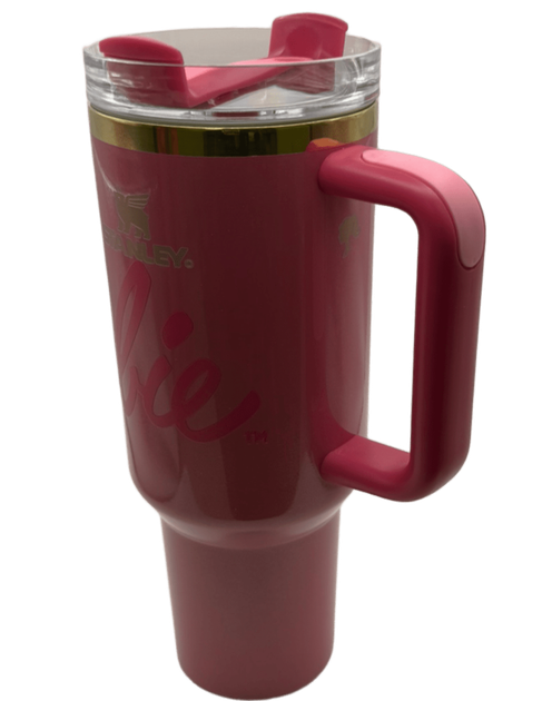 Термос термокружка Stanley Quencher H2.0 Tumbler из нержавеющей стали 1,18 л Barbie Hot Pink Gold KT7001982 - изображение 6