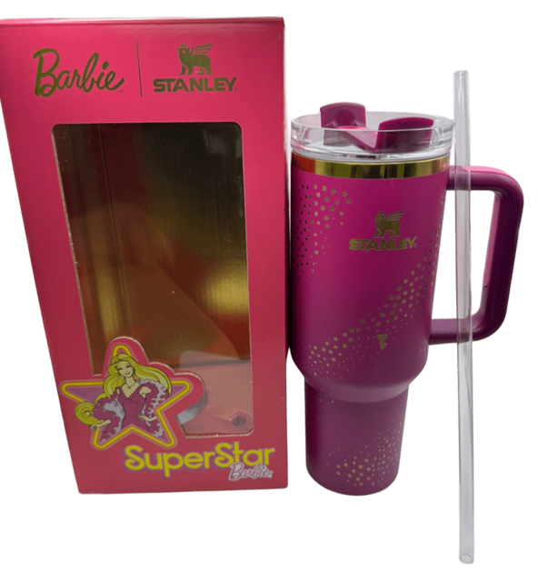 Термос термочашка Stanley Quencher H2.0 Tumbler з нержавіючої сталі 1,18 л Barbie Pink Gold KT7001981 - зображення 8